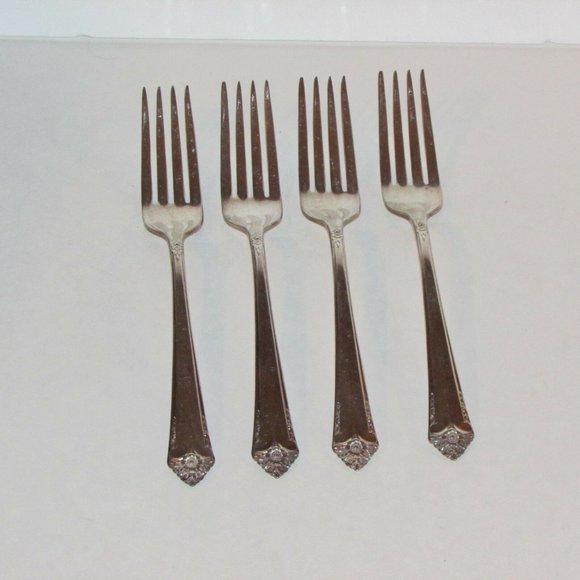 4 Vintage Dinner Forks STARLIGHT SILVERPLATE 1950 - Picture 5 of 5